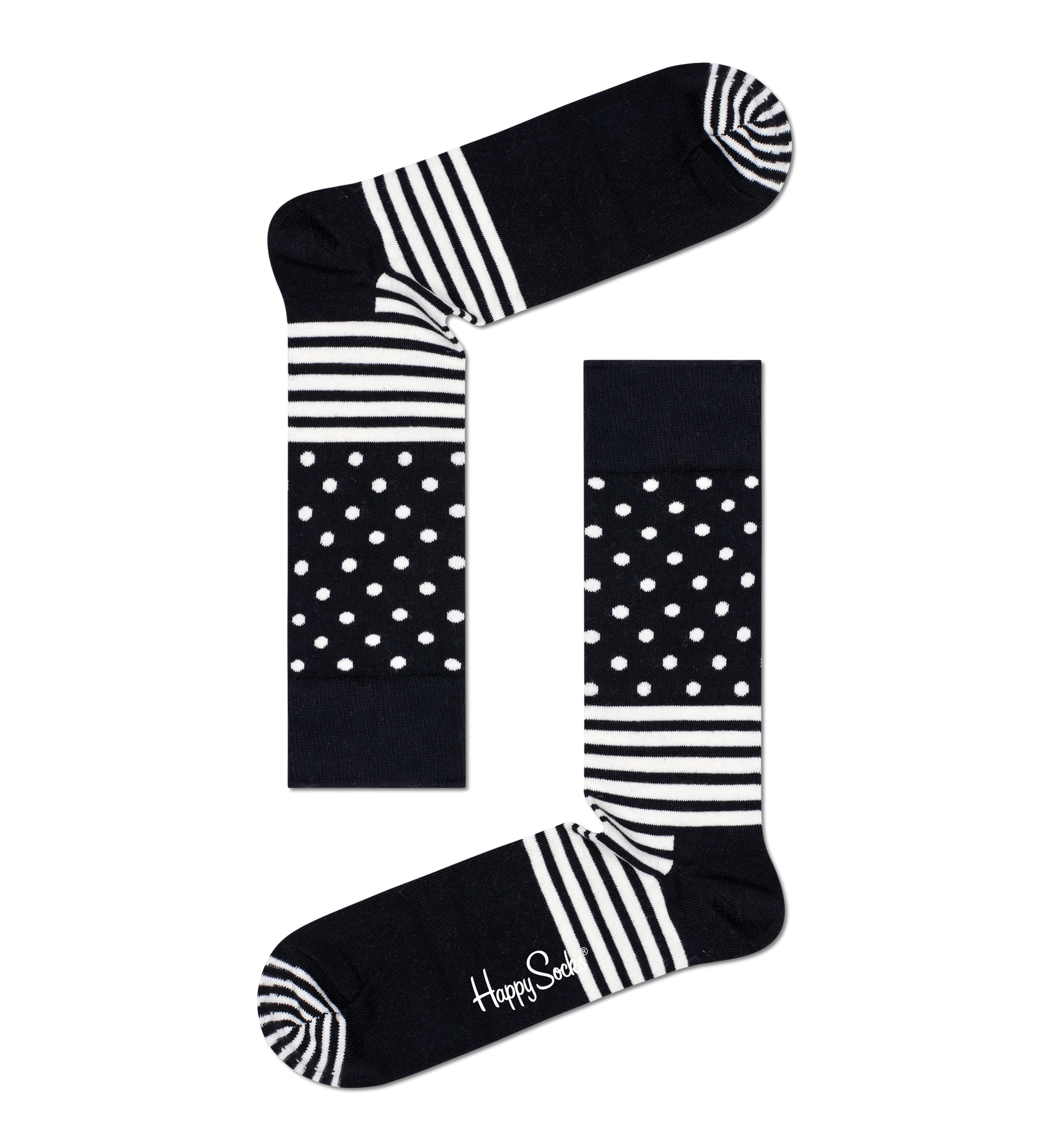 EUR 41-46 Happy Socks 4-Pack Black and White Socks Gift Box